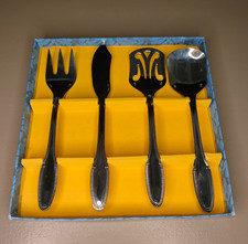 Service de couverts à poisson tout inox orfèvrerie 4 ustensiles boite d'origine