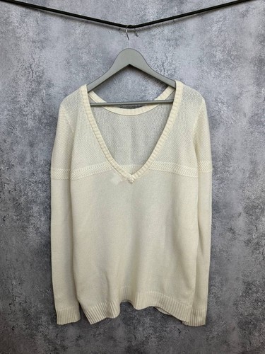 Pull crème col v - pull, tricot