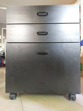 Meuble de bureau noir 3 tiroirs