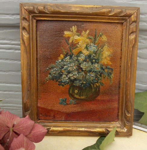 Ancienne petite huile signee - ancienne,
