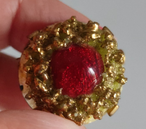 Enamel bijou broche - enamel,
