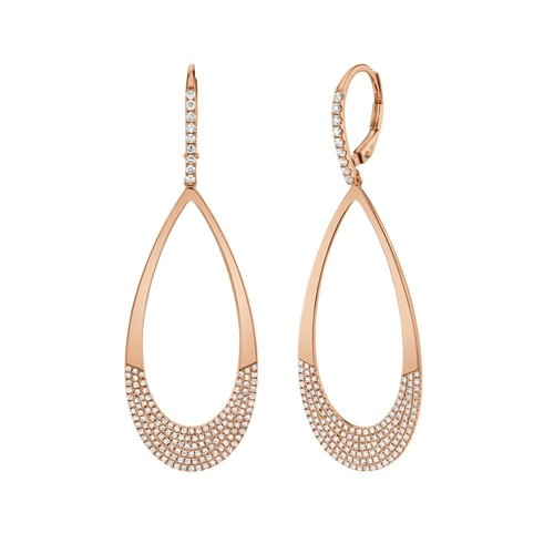 Larme diamant oreilles 14k - 14k, or