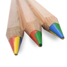 3 X LYRA 4 Couleur Géant Super Jumbo Crayons de Coloriage Naturel Finition Bois