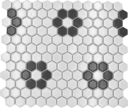 Mosaïque hexagonal blanc noir - blanc,