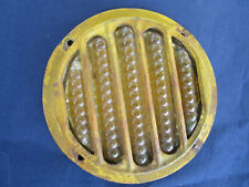 Ancienne catadioptre ronde métal verre signalisation véhicule remorque D. 12 cm