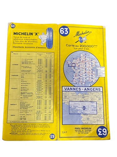 Ancienne carte routière pneus - routiÈre,