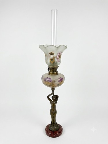 Lampe pétrole art nouveau - lampe, à