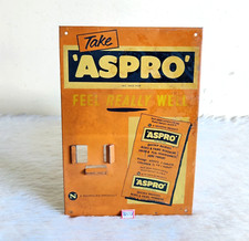 Vintage ASPRO Publicité Douleur Soulageant Nicholas Produit Étain Signe Board