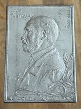 superbe plaque médaille en plomb fin XIX° Louis PASTEUR