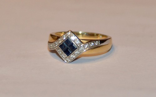 Belle bague saphir diamants - belle,