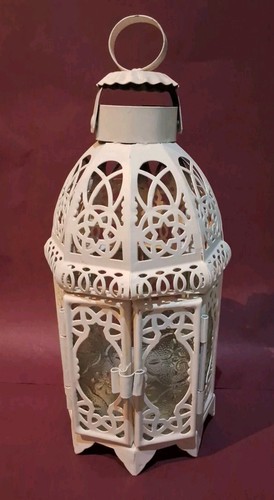 Lanterne blanche porte bougie - lanterne,