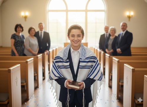 Talit acrylique bar mitzvah - talit,