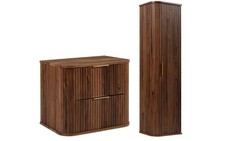 Ensemble meuble sous-lavabo ELEGANCE 60 cm noyer + armoire murale