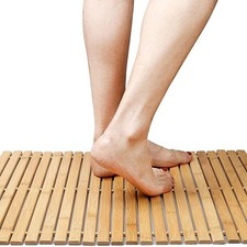 Tapis De Bain Imperméable Antidérapant En Bambou Naturel Tapis De Douche /