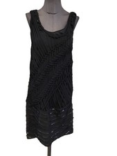 Superbe Et Authentique Robe Noir 100% Soie Diane Von Furstenberg L Neuve 