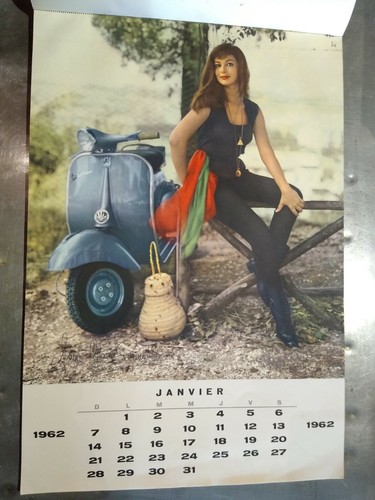 Calendrier original vespa 1962 - calendrier,