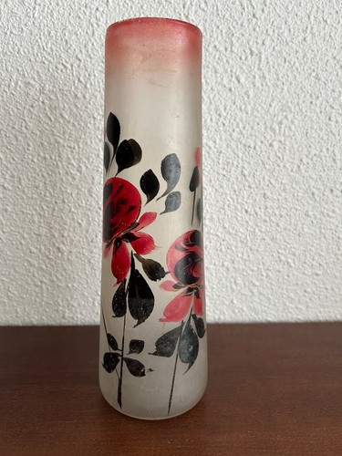 Ancien vase verre dépoli