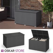 Coffre à coussins coffre de jardin polyrotin 950 L anthracite Oskar XXL