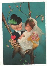 CPSM - COUPLE DE POUPÉES VINTAGE - MARIÉS - Style Peynet
