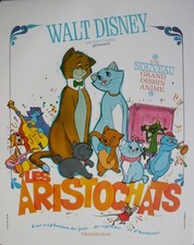 LES ARISTOCHATS Affiche Cinéma ROULEE 53x40 Movie Poster Walt Disney Retirage