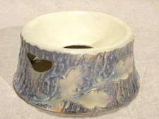 Ancien crachoir barbotine Saint Clément  KG  moule 490 2  souche d'arbre chêne