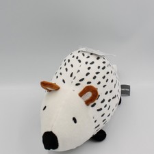 Doudou hérisson blanc noir