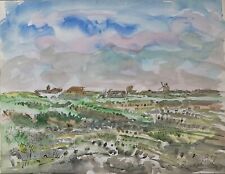 Roland Dubuc aquarelle sur papier signée le village peintre de Montmartre art