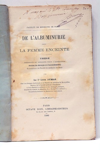 Dumas albuminurie chez la - dumas,