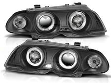 LED Angel Eyes Phare Pour BMW 3 Série E46 98-01 Noir Set