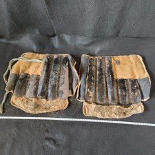 Ancien Suneate Jambe Shin Guards Japon Samurai Yoroi Chaîne Blindage, Edo