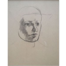 TAL COAT Pierre (1905-1985) "Portrait" Encre/Papier-Signée, ( cadre 33x41.5 cm)