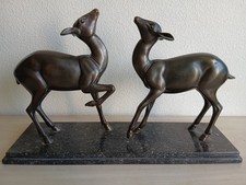 Statue regule art deco animaliere Biches attribuée Irénée Rochard