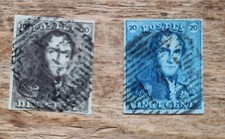 Belgique - Timbres n°1 et 2 oblitérés