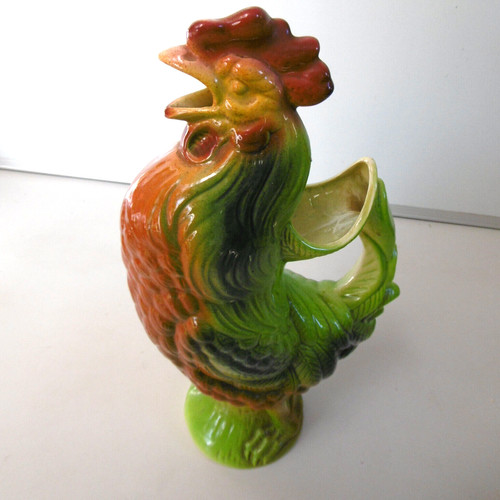 Pichet coq barbotine ceramique - pichet,