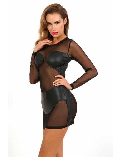 Robe moulante micro résille - robe,