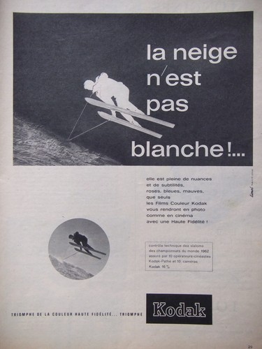 Publicité 1962 avec kodak - avec,