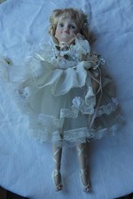 Poupée décorative Tête, bras, jambes porcelaine Corps tissu Costume ballerine