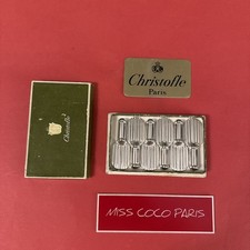 PORTES COUTEAUX 6 P CHRISTOFLE RAQUETTE METAL ARGENT TTB BEL ÉTAT  AVEC BOITE