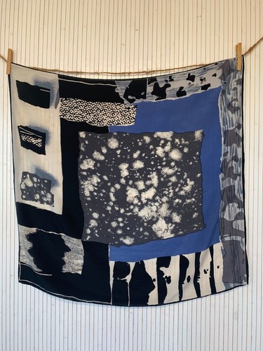 Foulard carré soie vintage - carré,