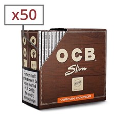 Boite OCB SLIM PREMIUM 50 Feuille à Rouler non blanchie  ,feuiles francaises