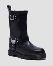 Dr.Martens Anistone Tall Leather Biker Bottes Noir