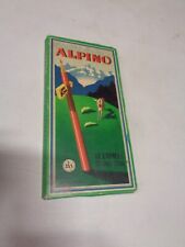 Boîte crayons de couleur vintage marque ALPINO avec chamois et montagnes