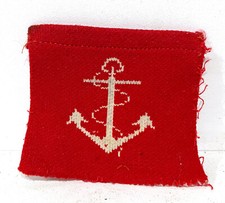 Ancien écusson patch Insigne Tissu Militaire Armée Ancre de Marine