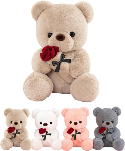 Ours peluche avec rose - en,