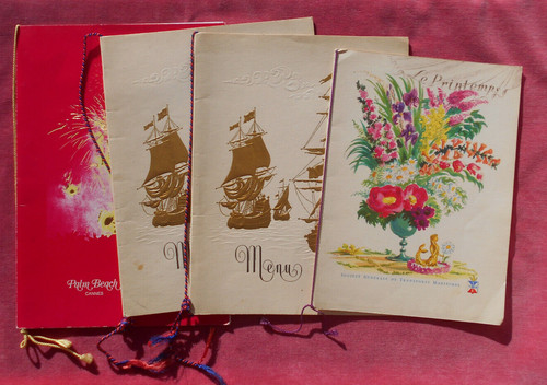 Lot menus 1958 77 - menus,