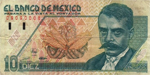 Mexico mexique nuevos pesos - 10,