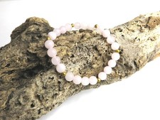 Bracelet perles quartz et perles acier inoxydable