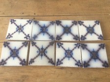 8 anciens carreaux de faïence Desvres Fourmaintraux