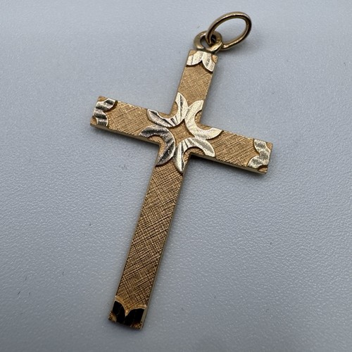 Croix ancienne plaqué or - croix,