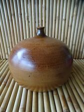 grand Pied de lampe design boule signé en grès pyrite céramique poterie vintage